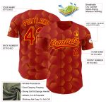 Personalized Red Gold 3D Pattern Design Halftone Geometric Shapes Authentic Baseball Jersey Team Custom Name and Number