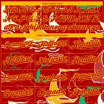 Personalized Red Gold 3D Pattern Design Sailing Boats Authentic Baseball Jersey Team Custom Name and Number
