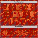Personalized Red Gold 3D Pattern Design Slant Lines Authentic Baseball Jersey Team Custom Name and Number