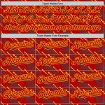 Personalized Red Gold 3D Pattern Design Slant Lines Authentic Baseball Jersey Team Custom Name and Number