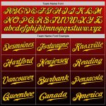Personalized Red Gold-Black Authentic Fade Fashion Baseball Jersey Team Custom Name and Number