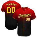 Personalized Red Gold-Black Authentic Fade Fashion Baseball Jersey Team Custom Name and Number