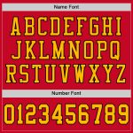 Personalized Red Gold-Black Mesh Authentic Football Jersey Team Custom Name and Number