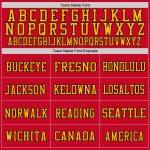 Personalized Red Gold-Black Mesh Authentic Football Jersey Team Custom Name and Number