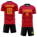 Personalized Red Gold-Black Sublimation Soccer Uniform Jersey Team Custom Name and Number