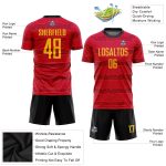 Personalized Red Gold-Black Sublimation Soccer Uniform Jersey Team Custom Name and Number