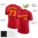 Personalized Red Gold Christmas 3D Performance T-Shirt Team Custom Name and Number