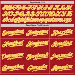 Personalized Red Gold-Gray Authentic Split Fashion Baseball Jersey Team Custom Name and Number