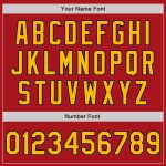 Personalized Red Gold-Navy 3 Colors Arm Shapes Authentic Baseball Jersey Team Custom Name and Number