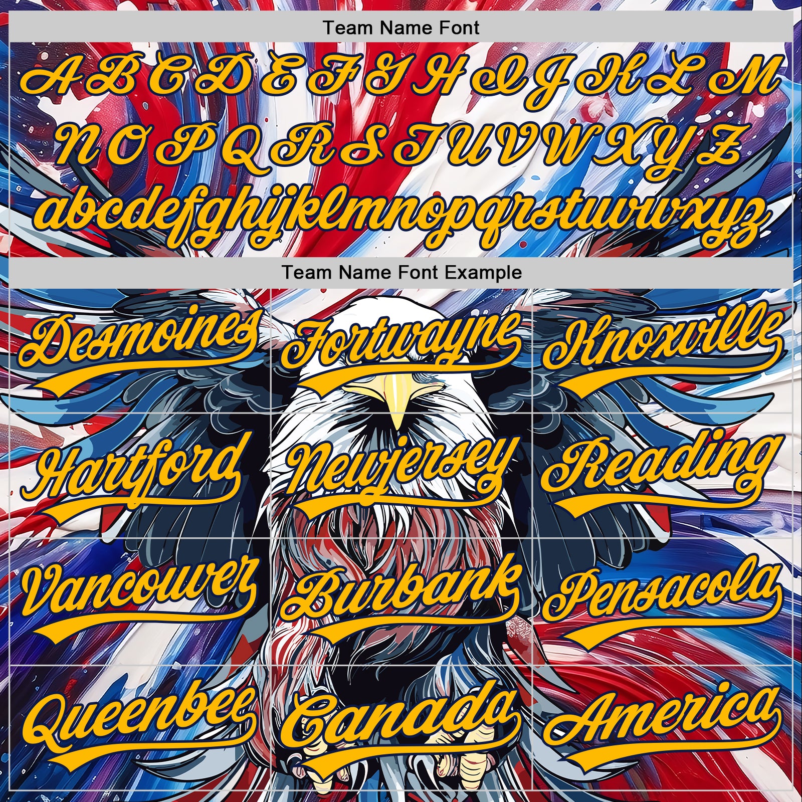 Personalized Red Gold-Navy 3D American Flag Eagle And Star Authentic Baseball Jersey Team Custom Name and Number Personalized Red Gold-Navy 3D American Flag Eagle And Star Authentic Baseball Jersey Team Custom Name and Number - Image 4