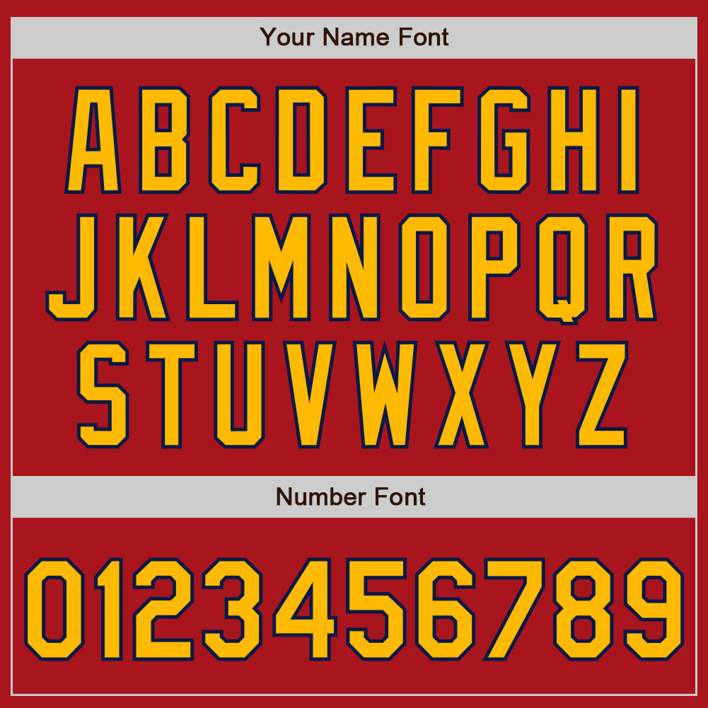 Personalized Red Gold-Navy Authentic Raglan Sleeves Baseball Jersey Team Custom Name and Number Personalized Red Gold-Navy Authentic Raglan Sleeves Baseball Jersey Team Custom Name and Number - Image 5