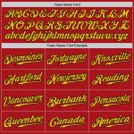 Personalized Red Gold Pinstripe Gold-Black Authentic Baseball Jersey Team Custom Name and Number