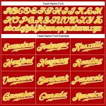Personalized Red Gold Pinstripe Gold-White Authentic Baseball Jersey Team Custom Name and Number