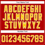 Personalized Red Gold Pinstripe Gold-White Authentic Baseball Jersey Team Custom Name and Number
