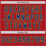 Personalized Red Gold Pinstripe Royal Two-Button Unisex Softball Jersey Team Custom Name and Number