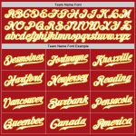 Personalized Red Gold Pinstripe White-Gold Authentic Baseball Jersey