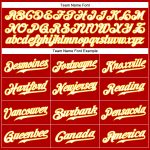 Personalized Red Gold Pinstripe White-Gold Authentic Baseball Jersey Team Custom Name and Number