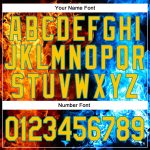 Personalized Red Gold-Red 3D Pattern Design Flame Performance T-Shirt Team Custom Name and Number