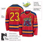 Personalized Red Gold-Royal Hockey Jersey