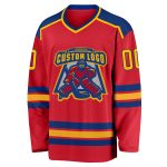 Personalized Red Gold-Royal Hockey Jersey