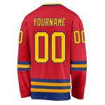 Personalized Red Gold-Royal Hockey Jersey Team Custom Name and Number
