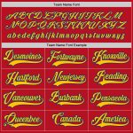 Personalized Red Gold-Royal Hockey Jersey Team Custom Name and Number
