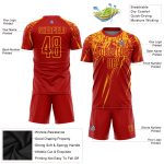 Personalized Red Gold Sublimation Soccer Uniform Jersey