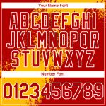 Personalized Red Gold-White 3D Pattern Design Abstract Brush Stroke Authentic Baseball Jersey Team Custom Name and Number