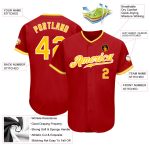 Personalized Red Gold-White Authentic Baseball Jersey