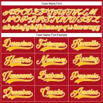 Personalized Red Gold-White Authentic Baseball Jersey Team Custom Name and Number