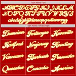 Personalized Red Gold-White Authentic Throwback Basketball Jersey Team Custom Name and Number