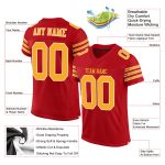 Personalized Red Gold-White Mesh Authentic Football Jersey