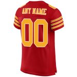 Personalized Red Gold-White Mesh Authentic Football Jersey