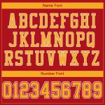 Personalized Red Gold-White Mesh Authentic Football Jersey Team Custom Name and Number