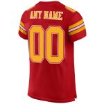 Personalized Red Gold-White Mesh Authentic Football Jersey Team Custom Name and Number