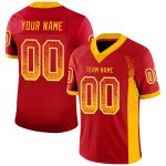 Personalized Red Gold-White Mesh Drift Fashion Football Jersey Team Custom Name and Number