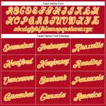 Personalized Red Gold-White Performance T-Shirt Team Custom Name and Number