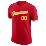 Personalized Red Gold-White Performance T-Shirt Team Custom Name and Number