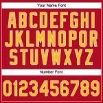 Personalized Red Gold-White Performance T-Shirt Team Custom Name and Number