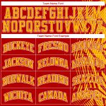 Personalized Red Gold-White Round Neck Sublimation Basketball Suit Jersey Team Custom Name and Number