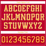 Personalized Red Gold-White Stitched Adjustable Snapback Hat Team Custom Name and Number