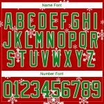 Personalized Red Grass Green-White Christmas Reindeer 3D Hockey Lace Neck Jersey