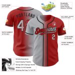 Personalized Red Gray-Black Authentic Gradient Fashion Baseball Jersey Team Custom Name and Number