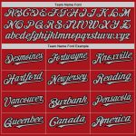 Personalized Red Gray-Black Authentic Raglan Sleeves Baseball Jersey Team Custom Name and Number