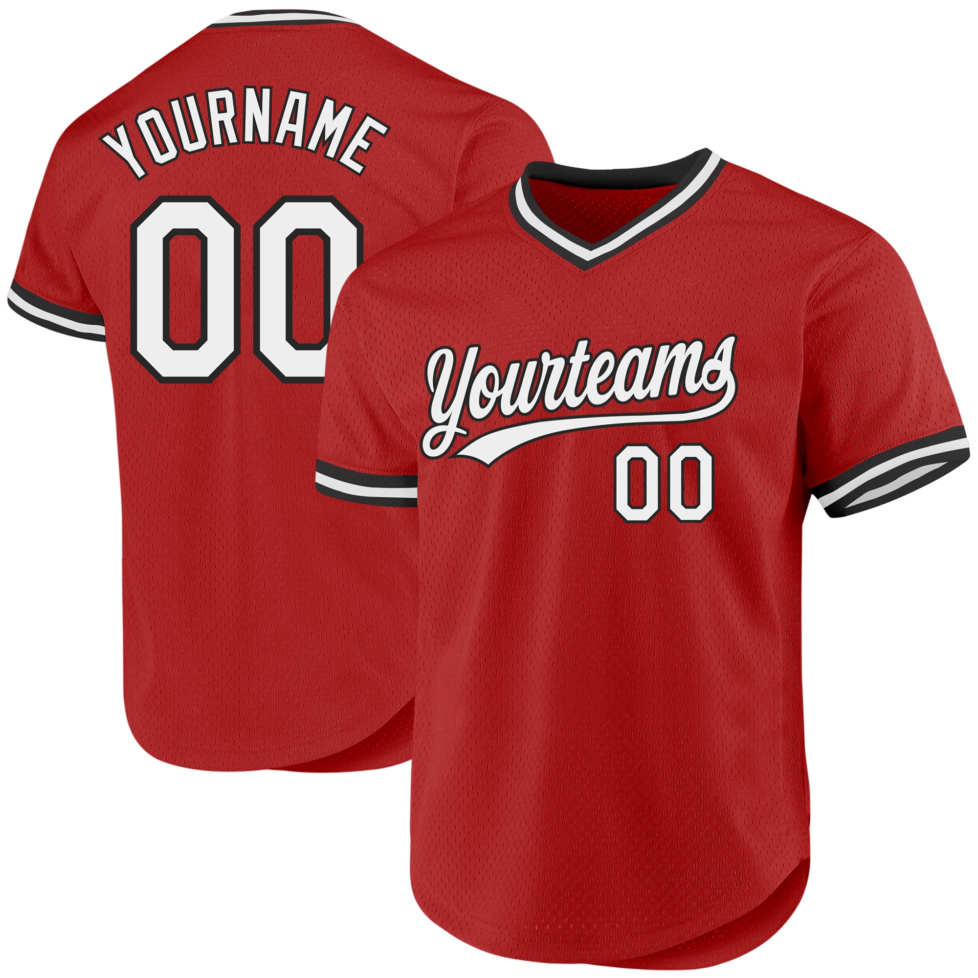 Personalized Red Gray-Black Authentic Throwback Baseball Jersey Team Custom Name and Number