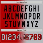Personalized Red Gray-Black Bomber Full-Snap Varsity Letterman Gradient Fashion Jacket Team Custom Name and Number