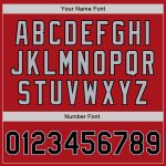 Personalized Red Gray Pinstripe Black Authentic Baseball Jersey Team Custom Name and Number