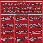Personalized Red Gray Pinstripe Black Authentic Baseball Jersey Team Custom Name and Number