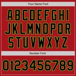 Personalized Red Gray Pinstripe Black-Neon Green Authentic Baseball Jersey Team Custom Name and Number