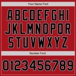 Personalized Red Gray Pinstripe Black Two-Button Unisex Softball Jersey Team Custom Name and Number